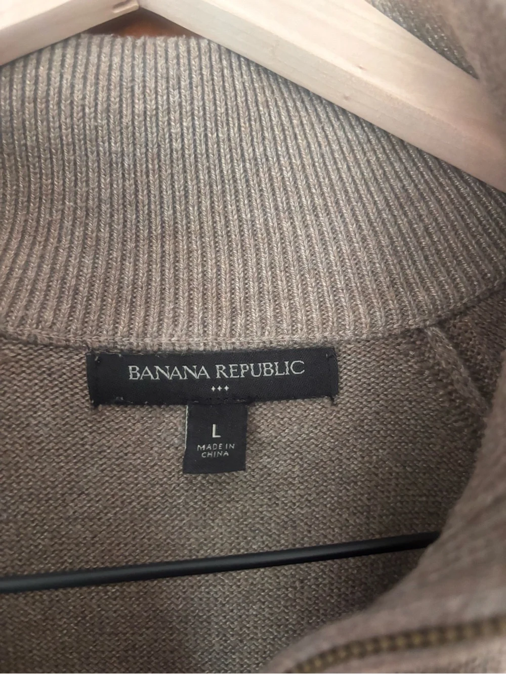 Men's Banana Republic Half-Zip Pullover Sweater - Taupe